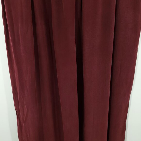 Eileen Fisher 100% Silk Wide Leg Pull On Pants M Burgundy Red - Picture 9 of 11